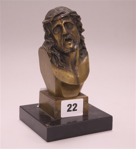 Pollet. A bronze bust of Christ